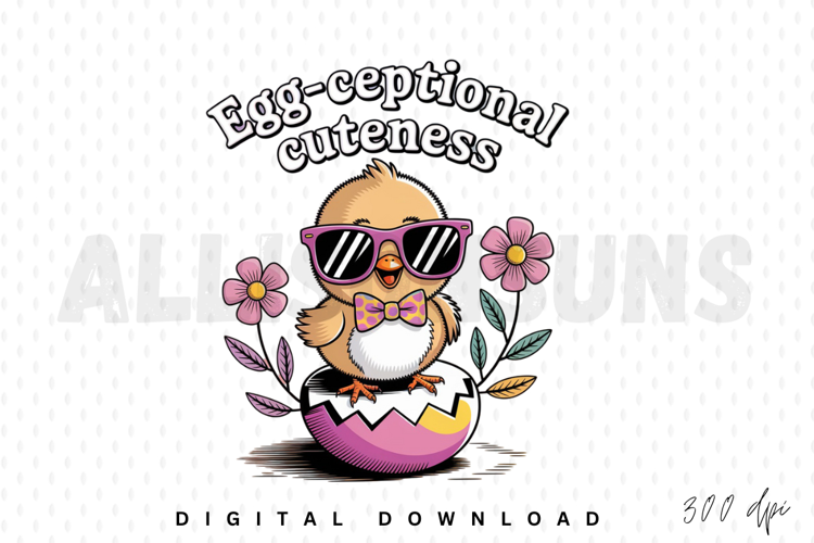 Cute Chick With Sunglasses Emerging From Eggshell