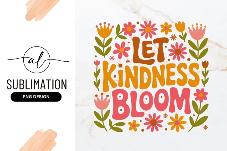 Sweat à Capuche Let Kindness Bloom - Design Floral Et Lune Bohème - Message Inspirant, Coupe Classique