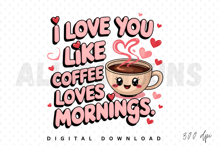 I Love You Like Coffee Loves Mornings Vector Illustration