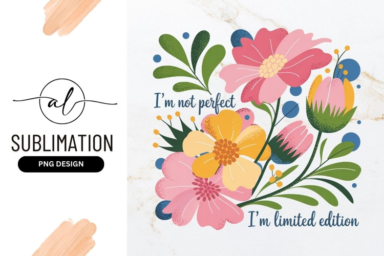 Floral Illustration With Positive Affirmation Sublimation