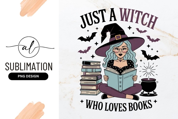 Bookish Witch Sublimation Halloween Vector Sublimation Art