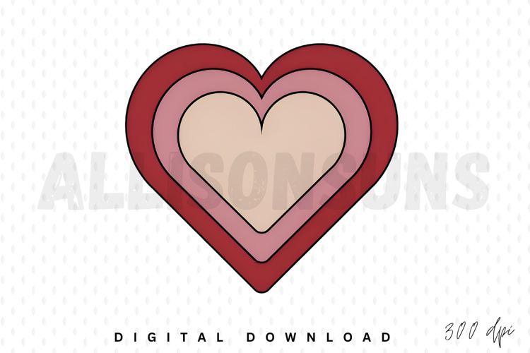 Nested Heart Design With Shades Of Pink And Red For