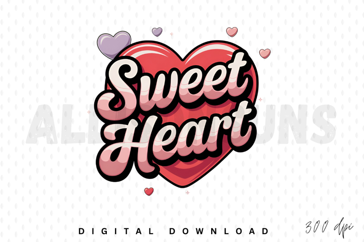 Sweet Heart Text Design With Hearts For Valentines Day