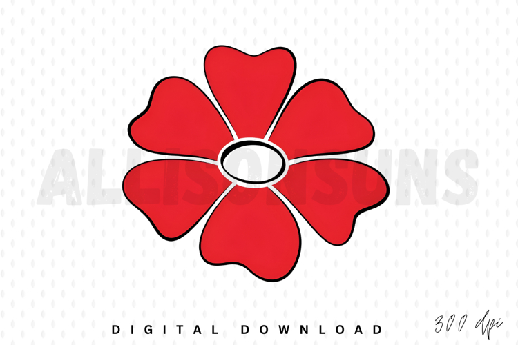 Red Flower Clipart Image 13
