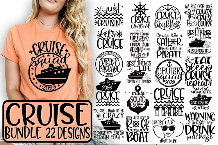 CRUISE TRIP Bundle - 22 DESIGNS - SVG PNG EPS DXF