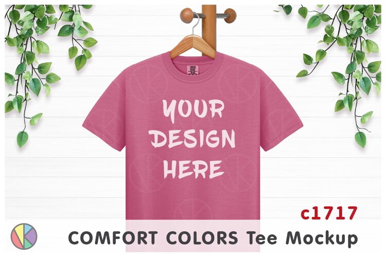 Crunchberry Comfort Colors 1717 T-Shirt Mockup.