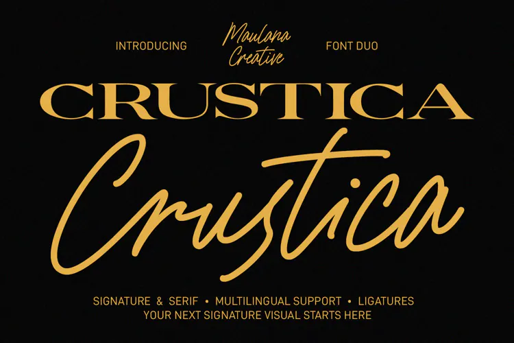 Crustica Font Duo Elegant Serif Modern Signature Script