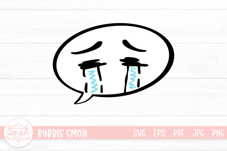 Crying Bubble Emoji Character Illustration example image 1