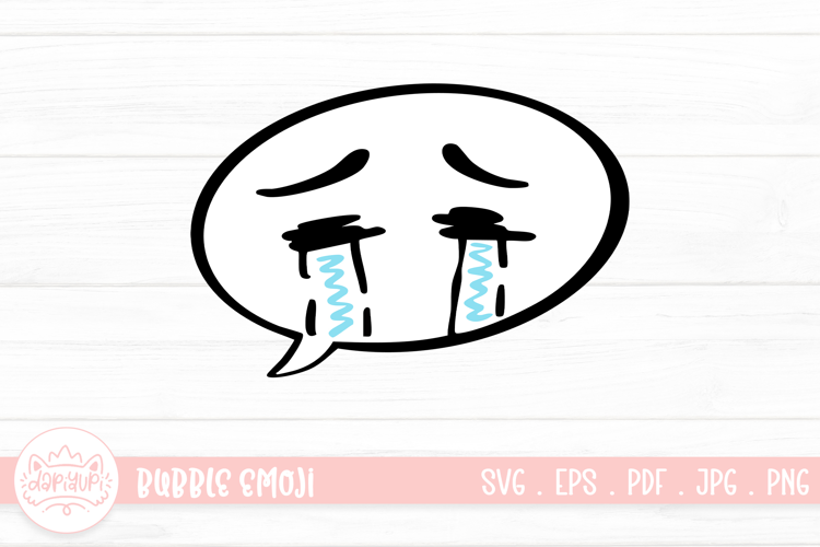 Crying Bubble Emoji Character Illustration