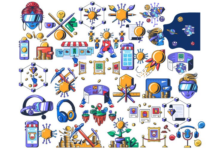 Crypto and NFT Illustrations - 30 Elements example image 1