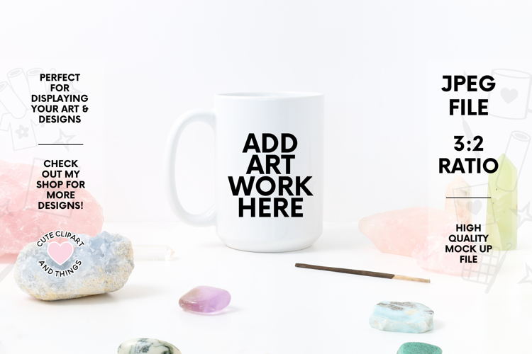 Mug Mock Up | Cute Crystal 15oz Mug Mock Up