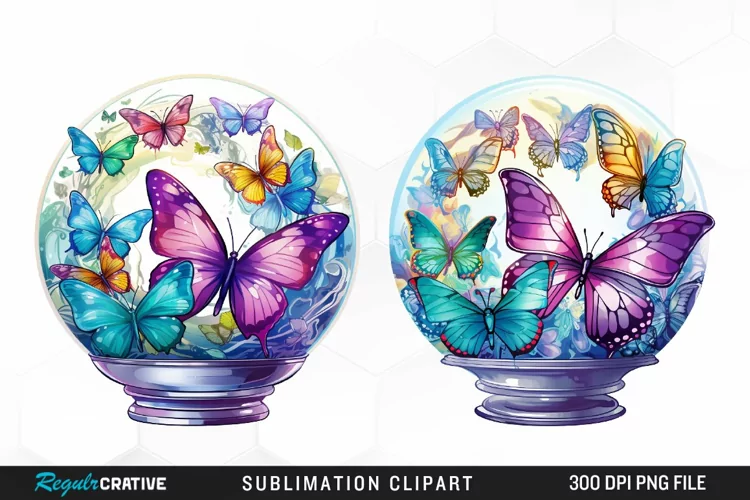 Crystal Balls Watercolor Clipart