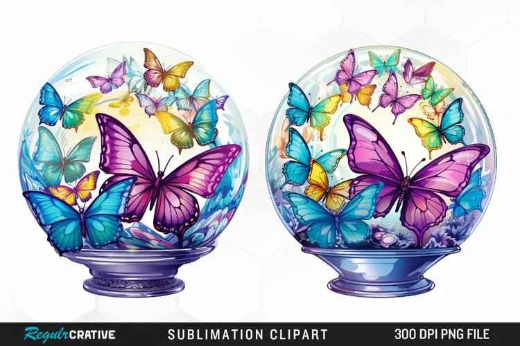 Crystal Balls Watercolor Clipart