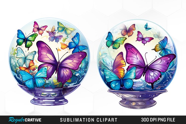 Crystal Balls Watercolor Clipart example image 1