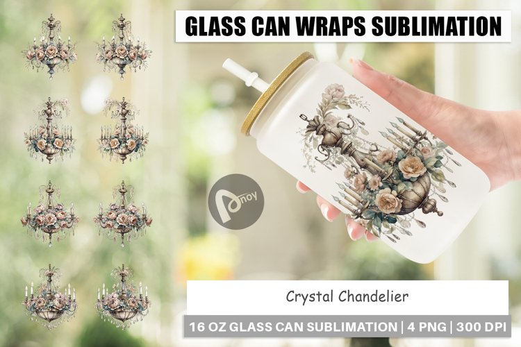 Glass Can Crystal Chandelier example image 1