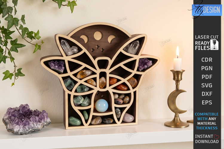 Crystal Display Shelf Laser Cut | Mystical Crystal Holder