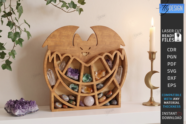 Crystal Display Shelf Laser Cut | Mystical Crystal Holder