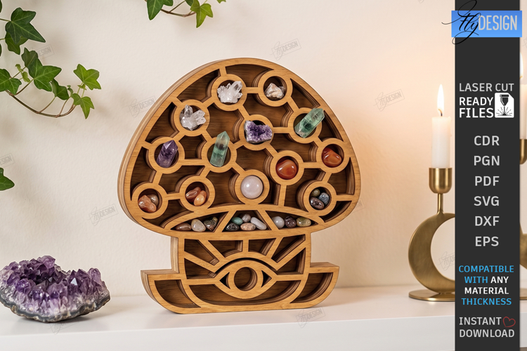 Crystal Display Shelf Laser Cut | Mystical Crystal Holder