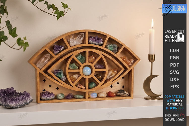 Crystal Display Shelf Laser Cut | Mystical Crystal Holder