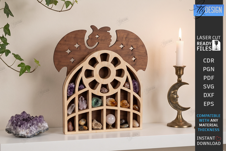 Crystal Display Shelf Laser Cut | Mystical Crystal Holder