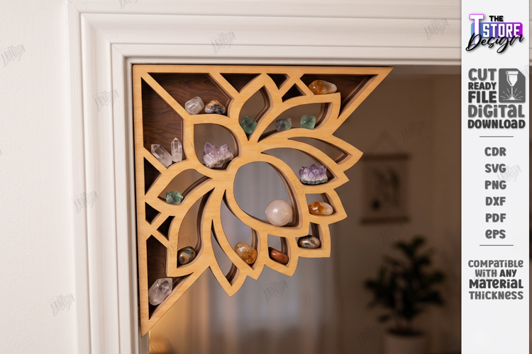Crystal Display Shelf for Door Corner Laser Cut | Door Frame