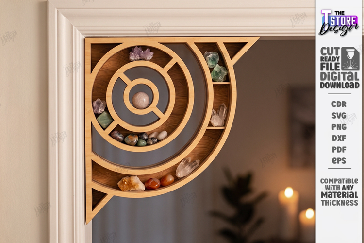 Crystal Display Shelf for Door Corner Laser Cut | Door Frame