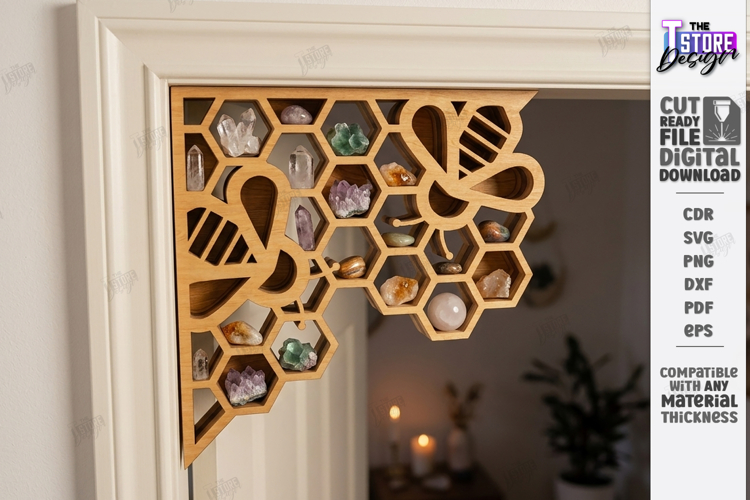 Crystal Display Shelf for Door Corner Laser Cut | Door Frame