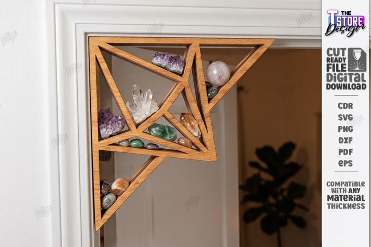 Crystal Display Shelf for Door Corner Laser Cut | Door Frame
