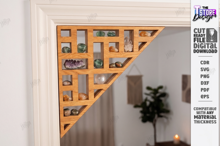 Crystal Display Shelf for Door Corner Laser Cut | Door Frame