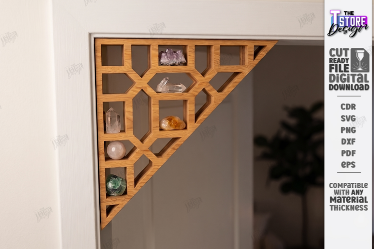 Crystal Display Shelf for Door Corner Laser Cut | Door Frame
