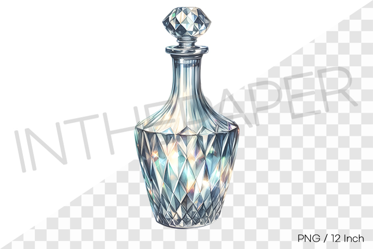 Vintage twist design gourd shaped crystal empty bottle PNG
