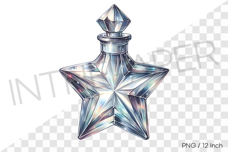Mystical starry sky theme star crystal empty bottle PNG art