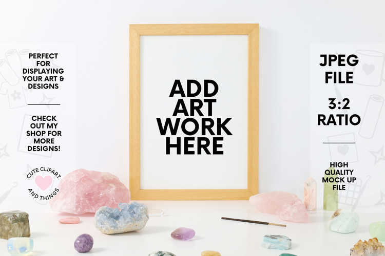 Frame Mock Up | Cute Crystal Wall Art Mock Up