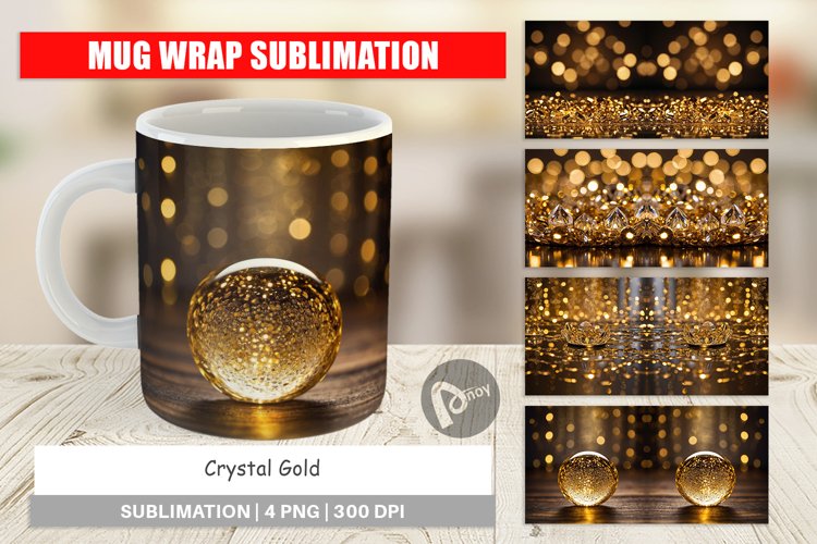 Mug Wrap Design Crystal Gold