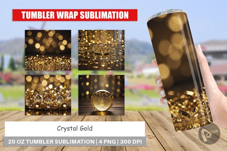 Tumbler Wrap Crystal Gold