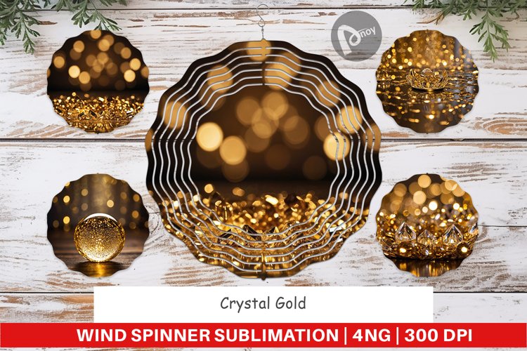 Wind Spinner Crystal Gold