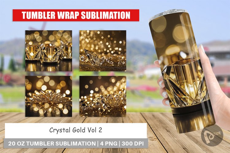 Tumbler Wrap Crystal Gold
