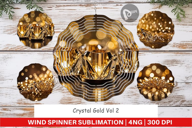 Wind Spinner Crystal Gold