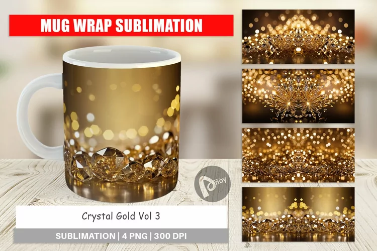 Mug Wrap Design Crystal Gold