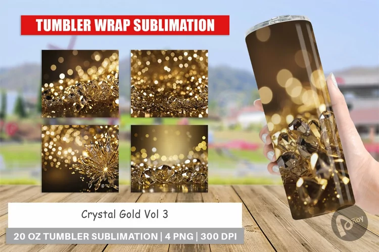 Tumbler Wrap Crystal Gold