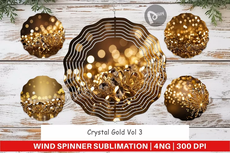 Wind Spinner Crystal Gold