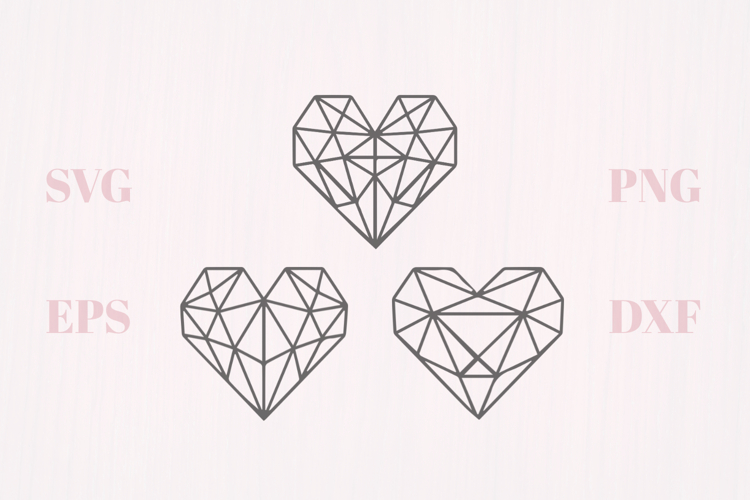 Crystal hearts SVG