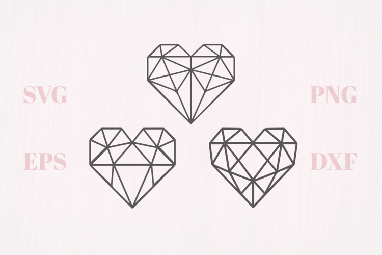 Geometric hearts SVG
