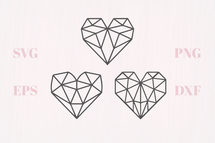 Diamond hearts SVG