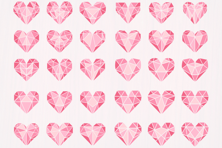 Geometric color hearts SVG