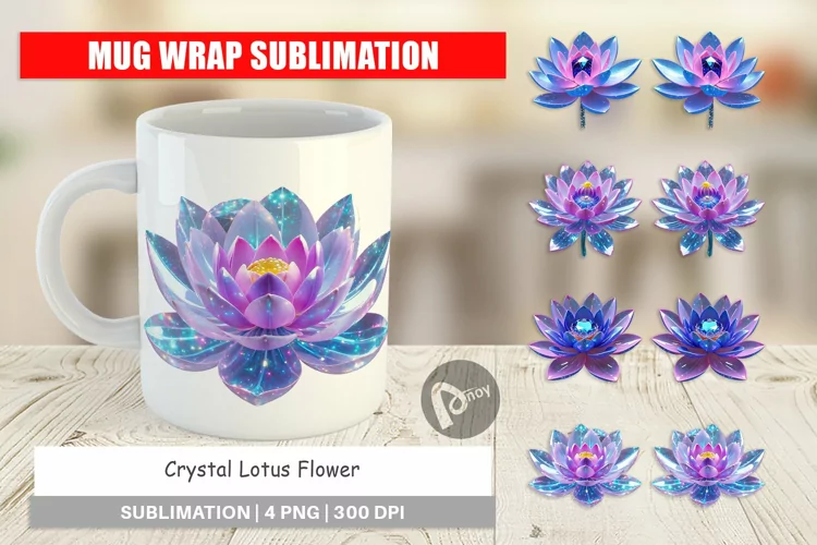 Mug Wrap Design Crystal Lotus