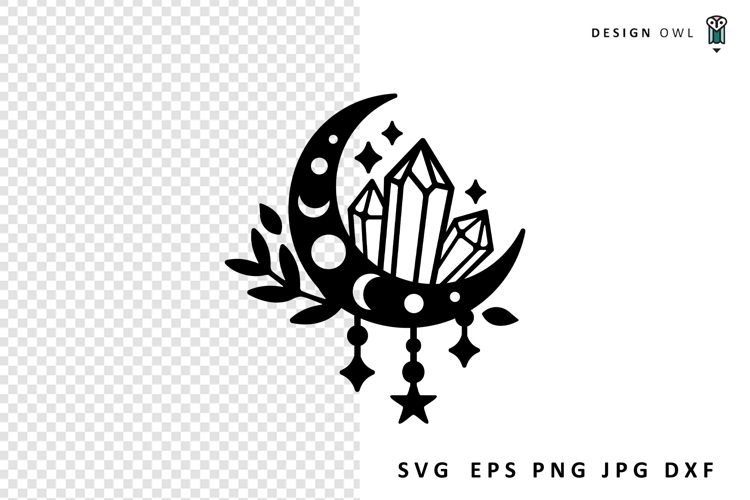 Crystal Moon - Celestial SVG