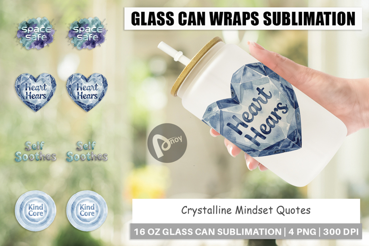 Crystalline Mindset Quotes Glass Can