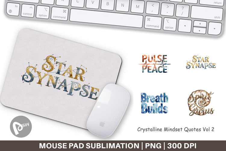Crystalline Mindset Quotes Mouse Pad