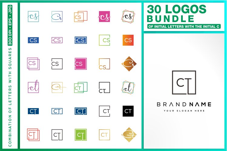 30 LOGOS BUNDLE OF INITIAL LETTERS WITH THE INITIAL C